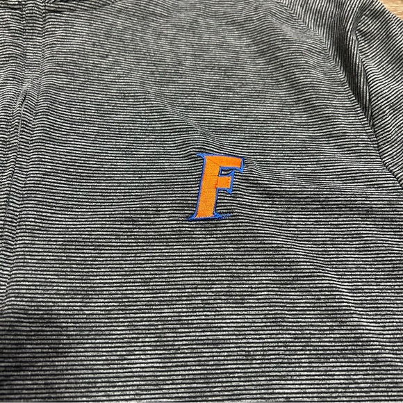 johnnie-O Charcoal Zip-Up Sweater with Orange Detail - Picture 3 of 5